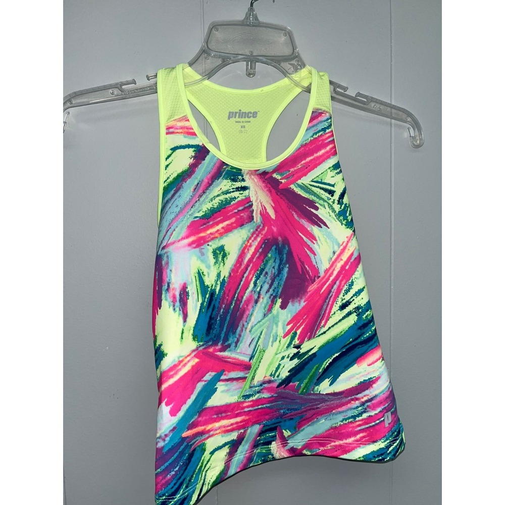 Prince Girl's Racerback Athletic Tennis Tank Size XS Textured Pink Wicking NWT‎